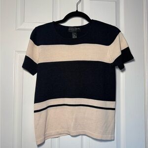 August Silk 100% Silk Striped Blouse Shirt Top Women's Medium Office Work Career